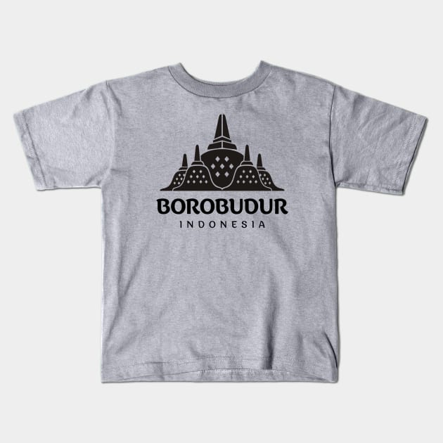 Borobudur Mahayana Buddhist Temple Java Indonesia Kids T-Shirt by Celestial Crafts